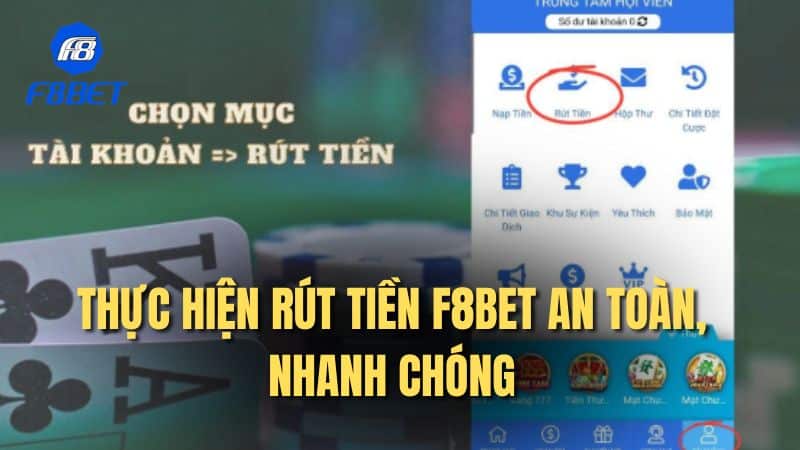 Thực hiện rút tiền F8bet an toàn, nhanh chóng